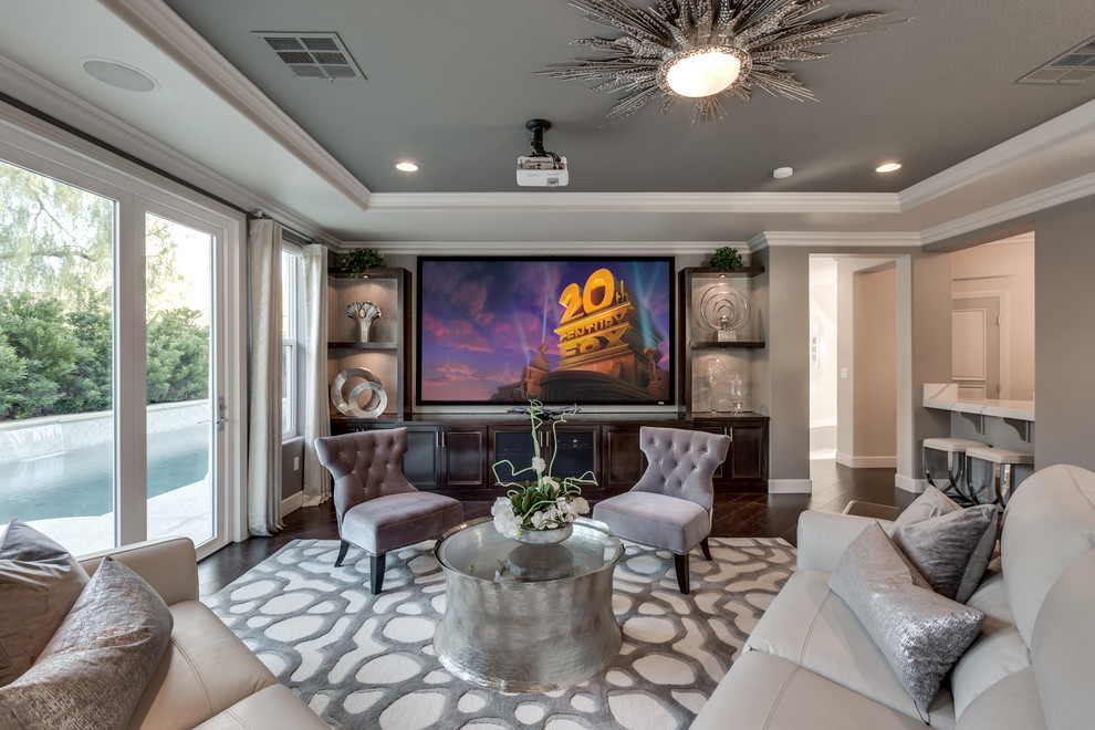 Design ideas for a traditional home cinema in Las Vegas.