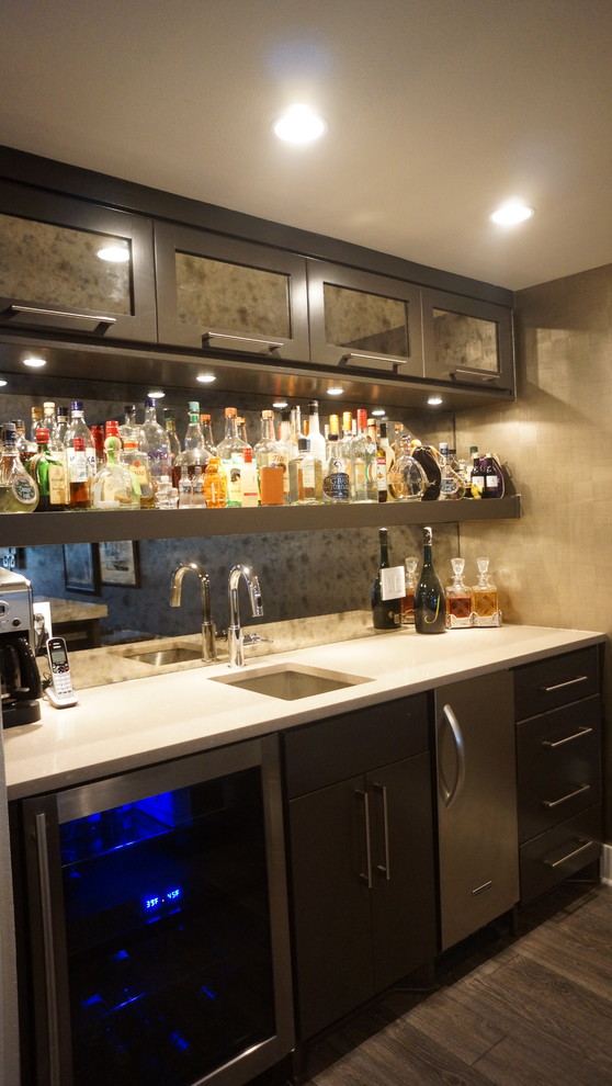 Inspiration for a contemporary home bar in Austin.