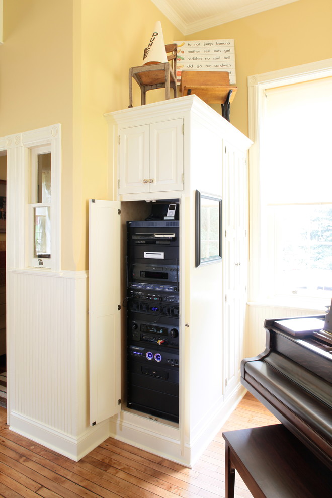 The Schoolhouse Farmhouse Home Theater New York by Digital Home LLC Houzz