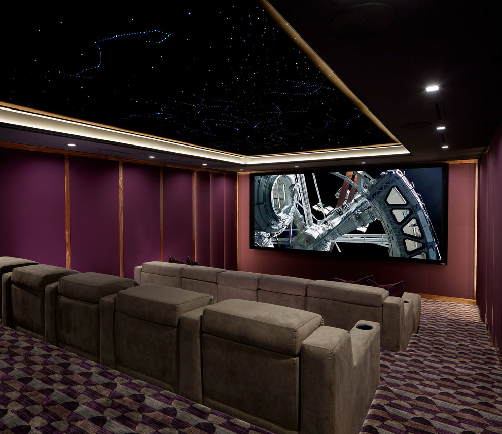 The Ultimate Theater Finished Modern Home Theater New York by