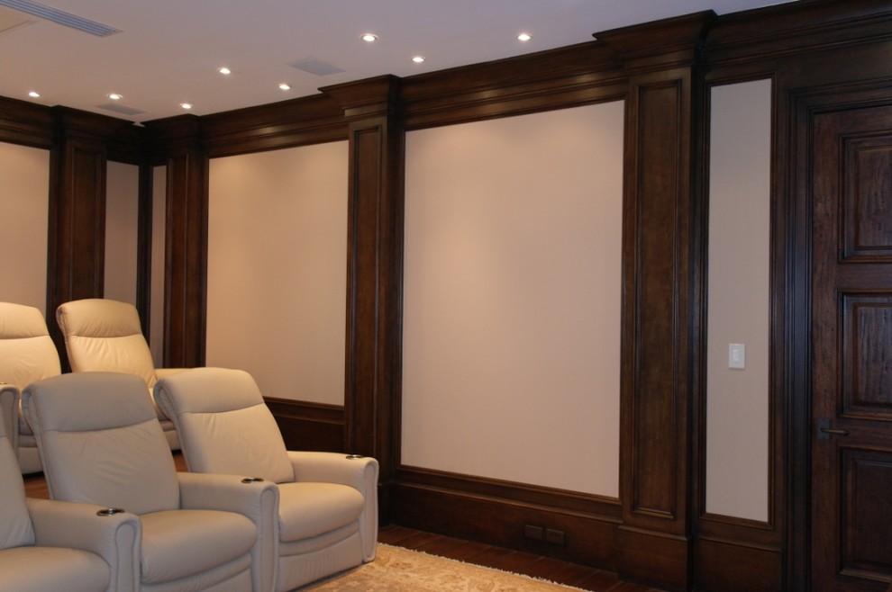 Example of a classic home theater design in Miami