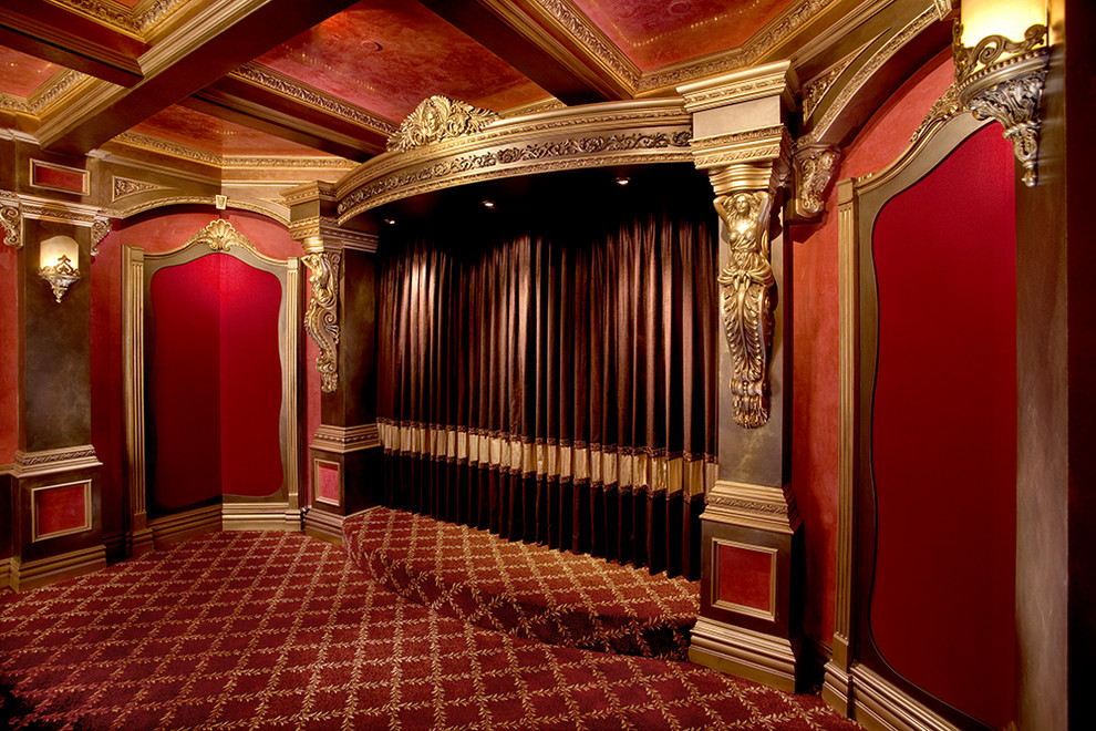 Idées déco pour une salle de cinéma classique.
