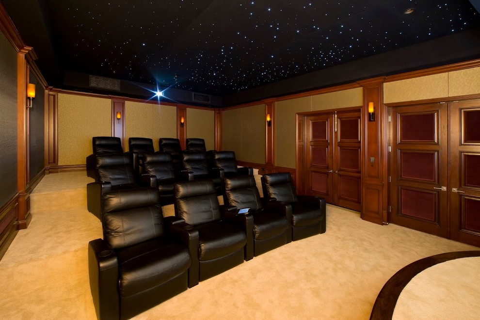 Theatre 3 Contemporary Home Theater Orange County by Henry's