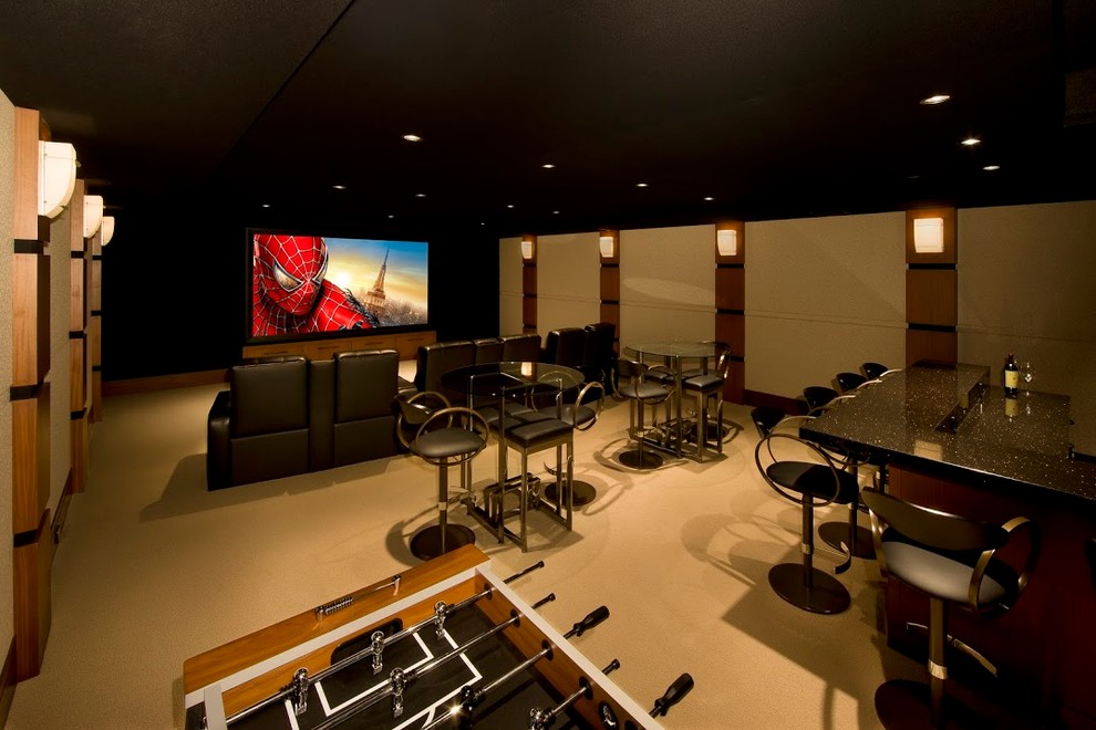 Theatre 5 Modern Home Theater Orange County by Henry's Audio