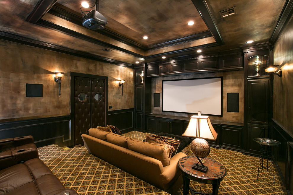 Immagine di un home theatre mediterraneo