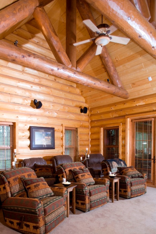 Mountain style home theater photo in Other