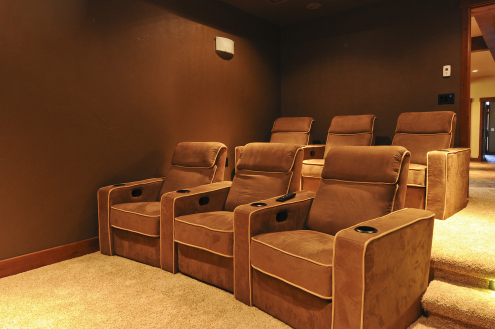 Стильный дизайн: домашний кинотеатр в стиле рустика - последний тренд