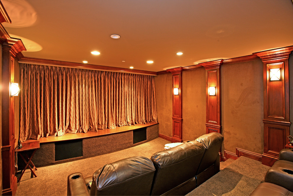 Home theater - mediterranean home theater idea in Los Angeles