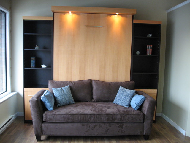 Tv On Murphy Bed Contemporary Home, Wall Bed And Sofa Combo