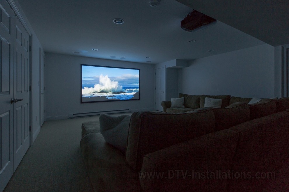 Photo of a modern home cinema.