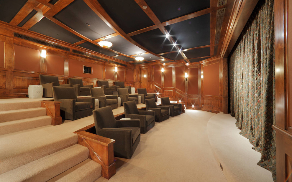 Стильный дизайн: домашний кинотеатр в средиземноморском стиле - последний тренд