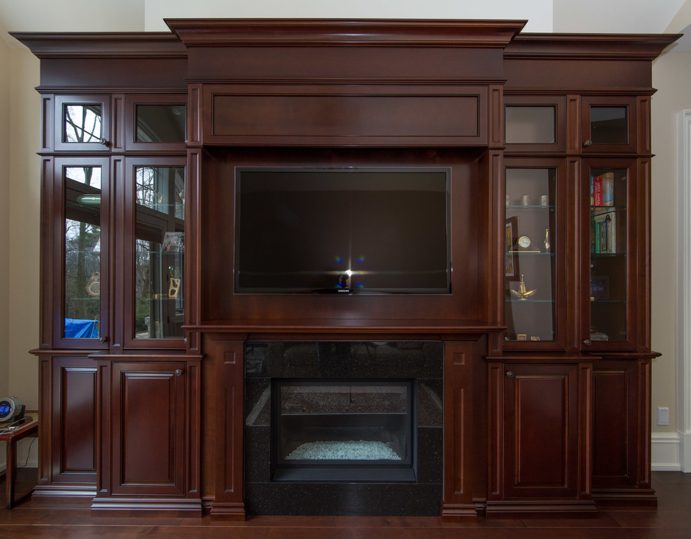 Wall Unit Transitional Home Theater Toronto by Symphony