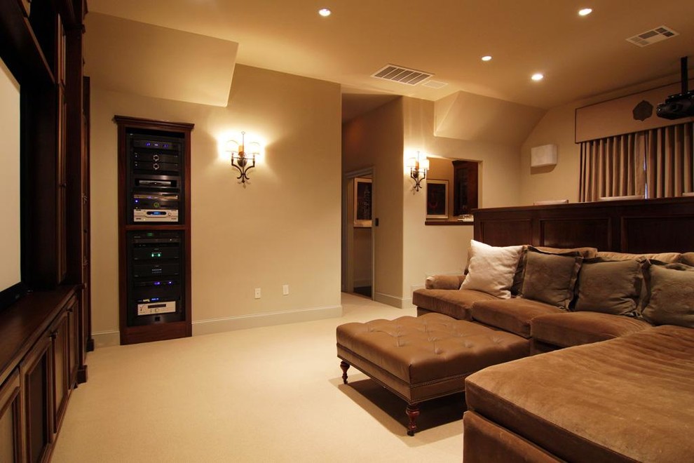 Example of a classic home theater design in Houston