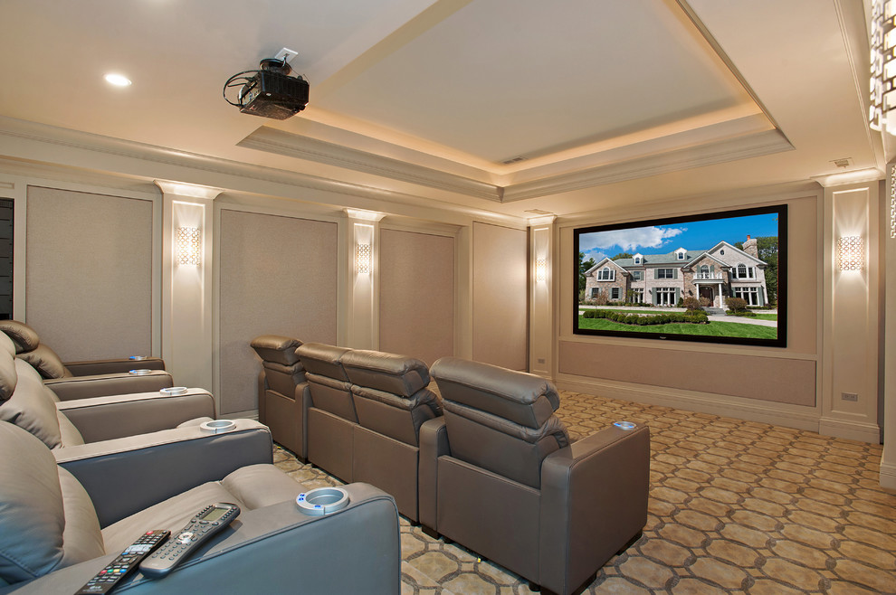 Winnetka New Construction - Contemporary - Home Theater - Chicago - by ...