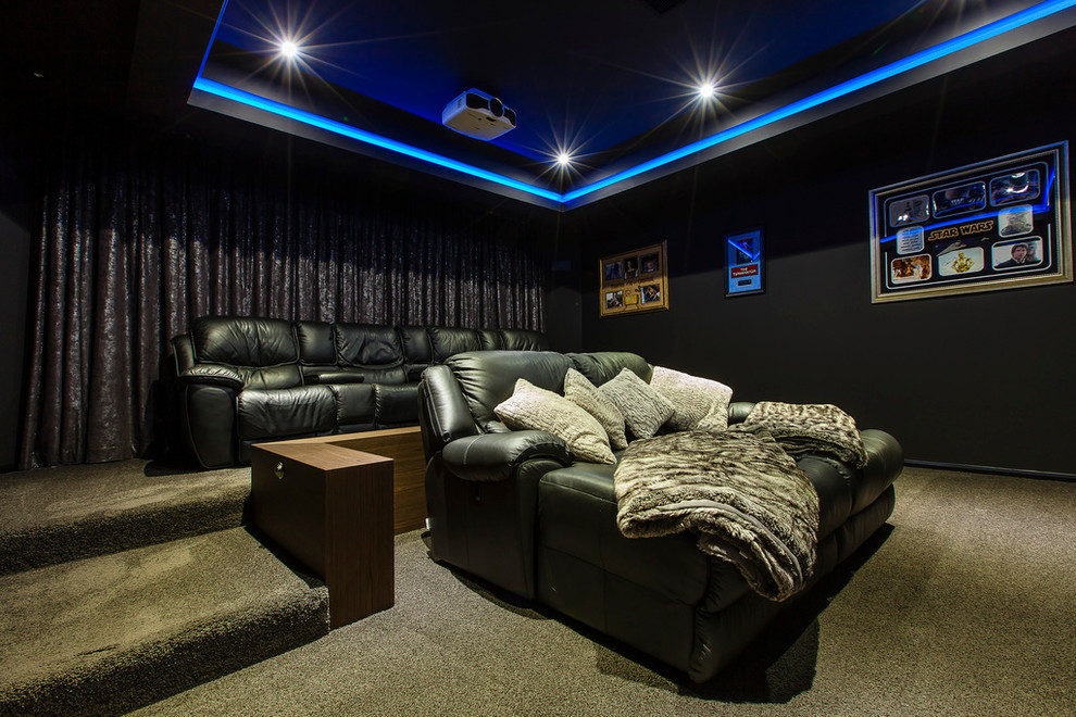 Inspiration for a contemporary home theater remodel in Sunshine Coast