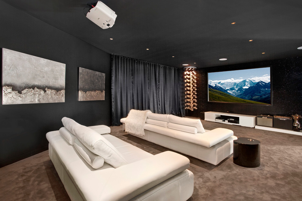 Trendy home theater photo in Sydney