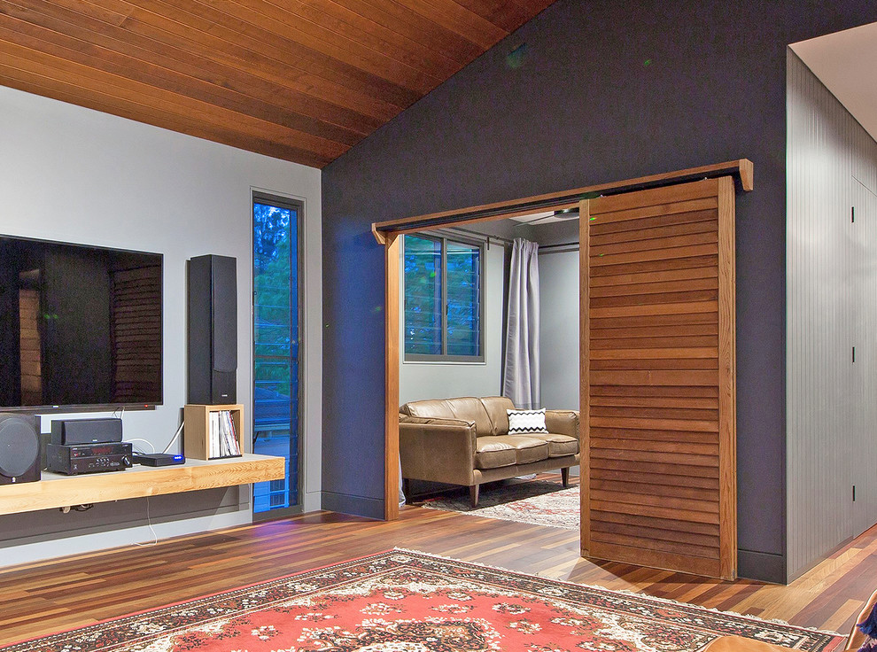 Eden Made Sliding Timber Barn Door Home Theater Brisbane by Eden