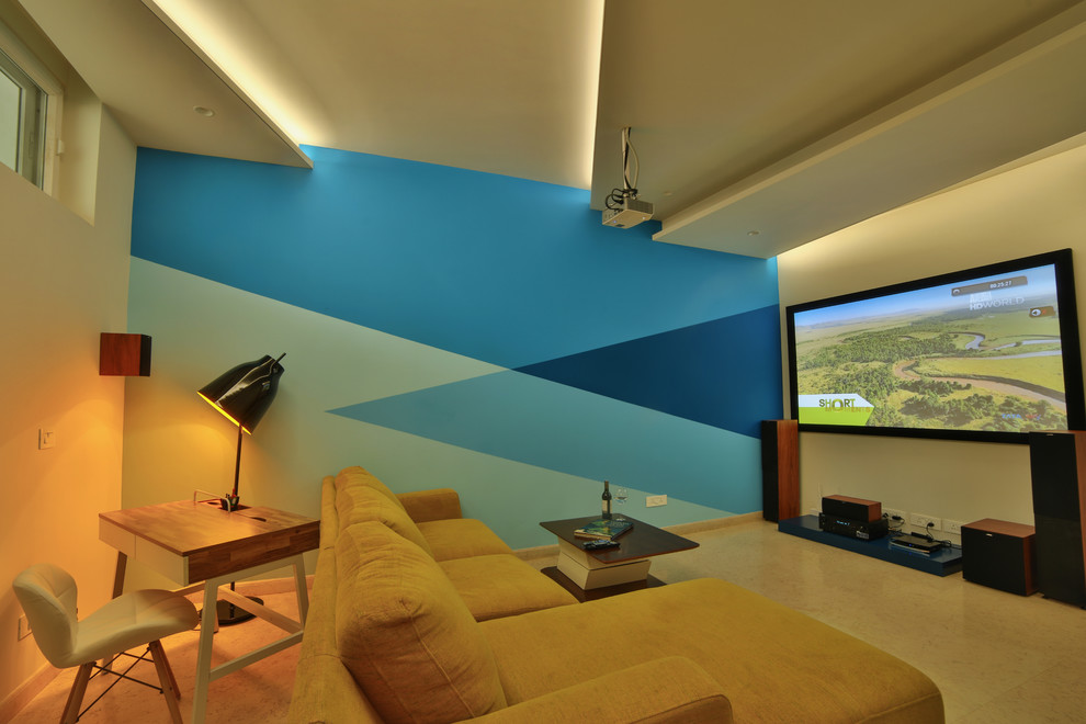 Home Theater Modern Home Theater Delhi by EDC Space Houzz
