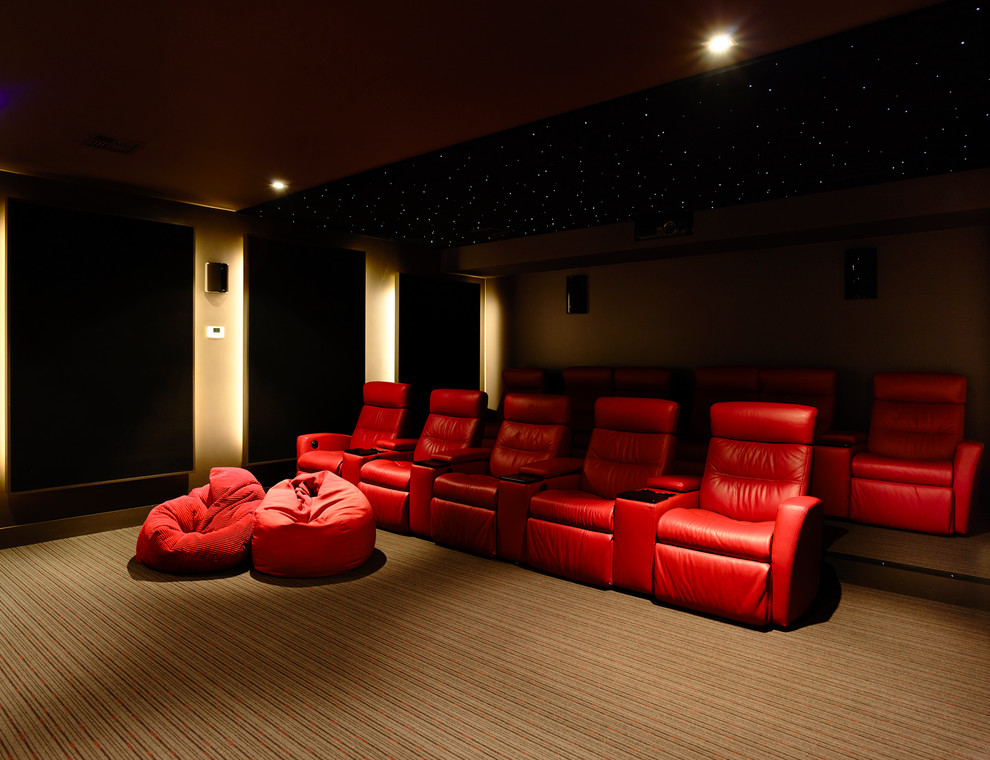 Example of a minimalist home theater design in Melbourne