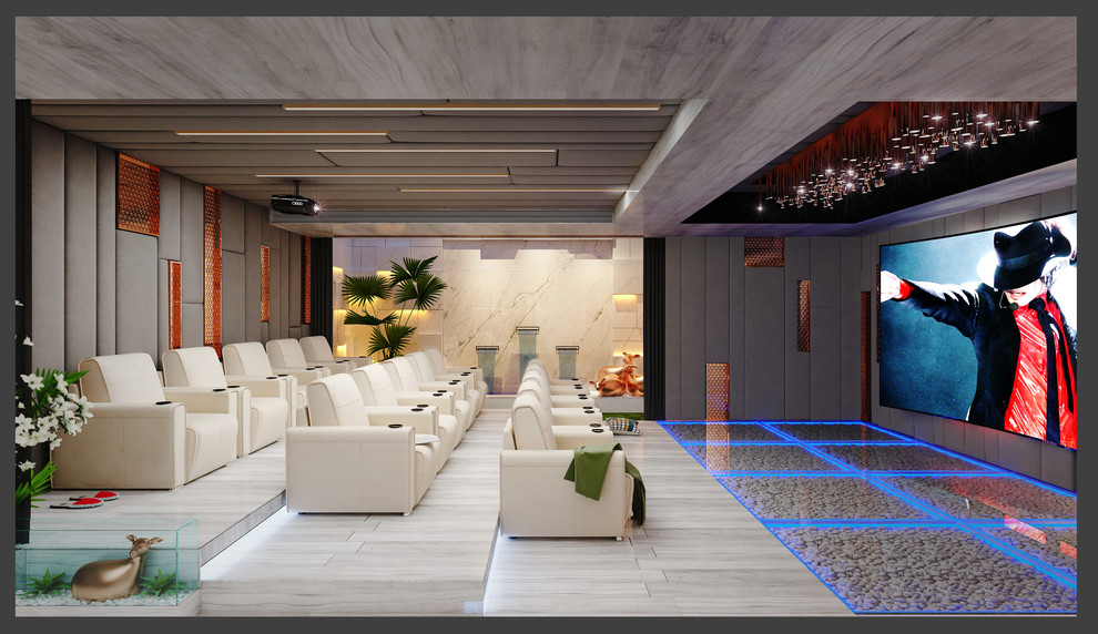 Modern House Modern Home Theater Delhi by Goswami Decor Houzz