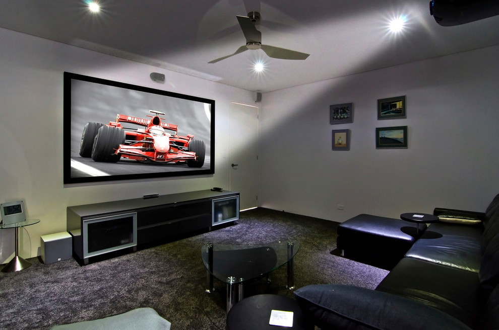 Home theater - contemporary home theater idea in Gold Coast - Tweed