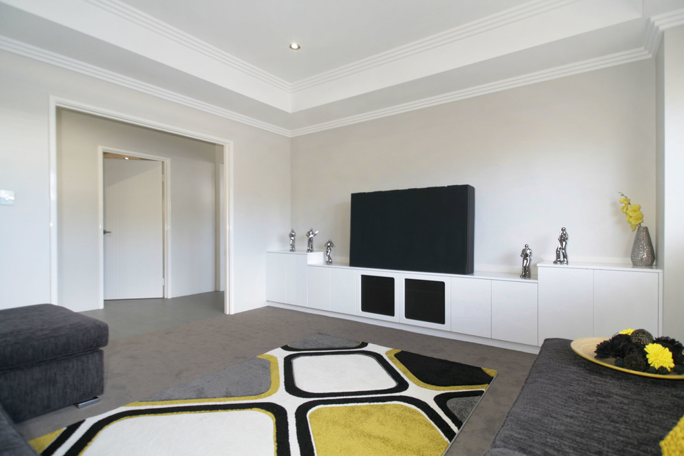 This is an example of a modern home cinema in Perth.
