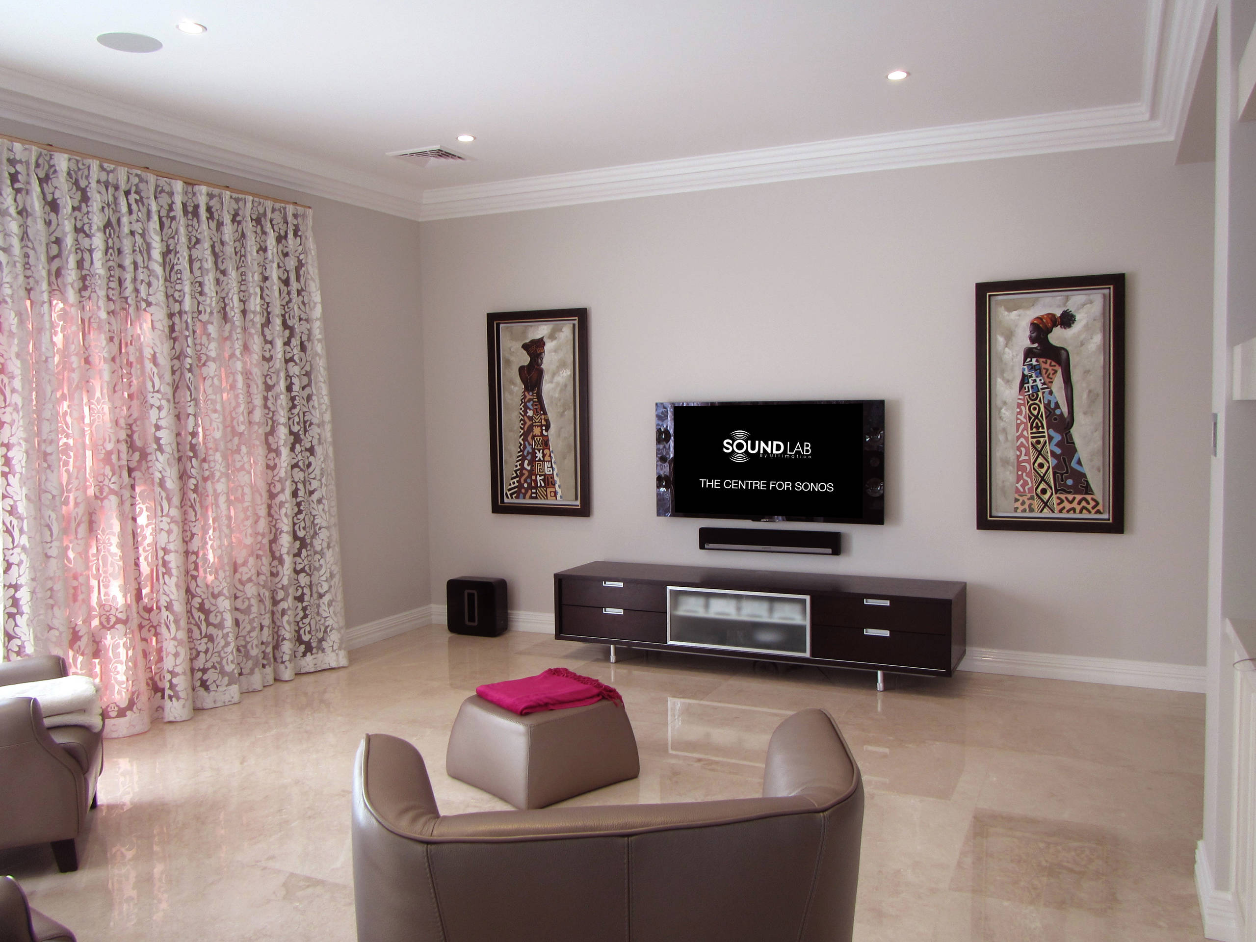 75 Beautiful Contemporary Marble Floor Home Theater Pictures & Ideas -  January, 2022 | Houzz