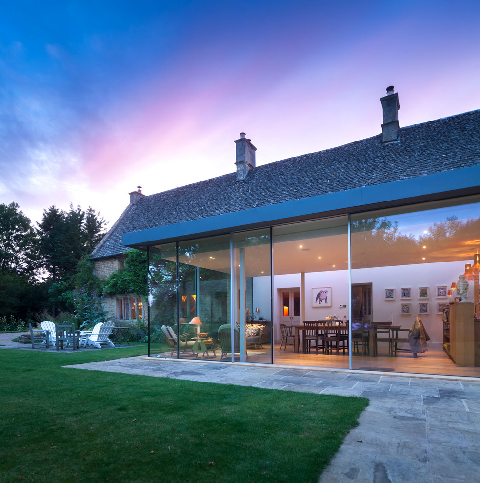 Design ideas for a contemporary house exterior in Gloucestershire.