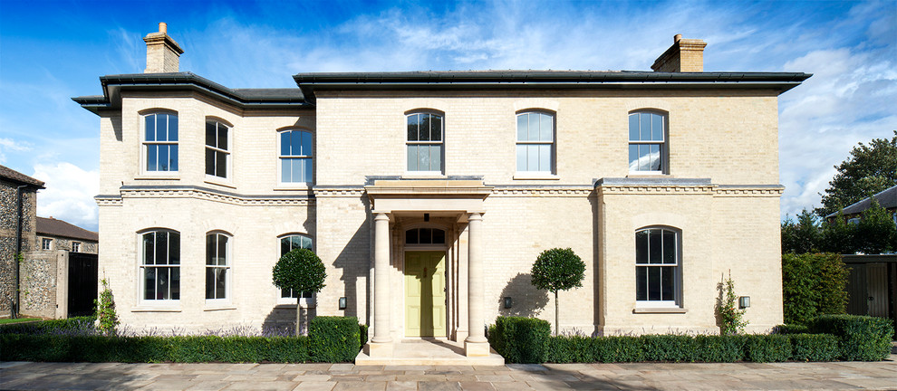 Inspiration for a classic two floor house exterior in London.