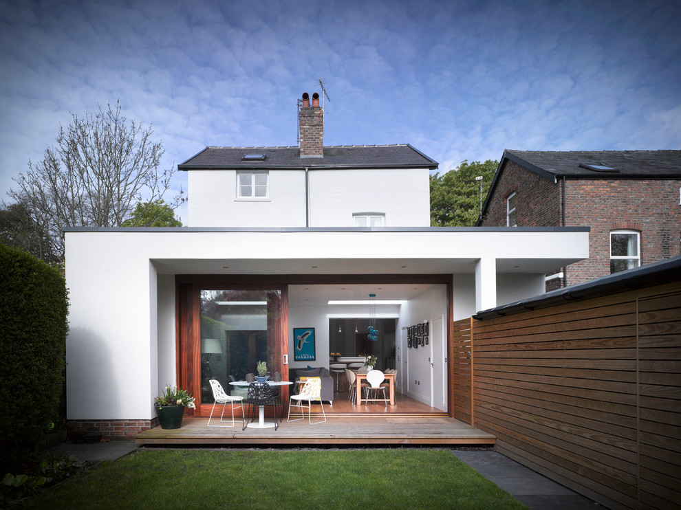 Design ideas for a modern house exterior in Manchester.
