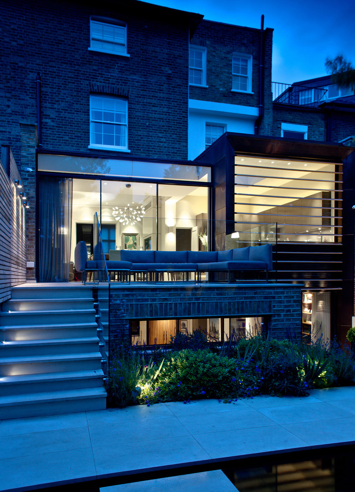 Contemporary brick house exterior in London.