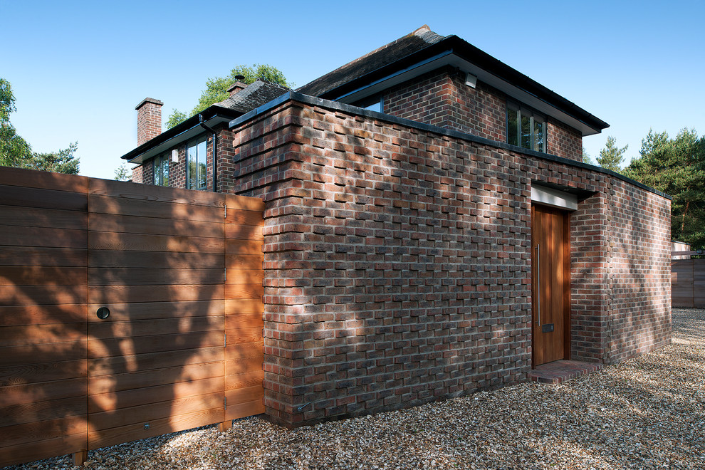 This is an example of a classic two floor brick house exterior in Hampshire.
