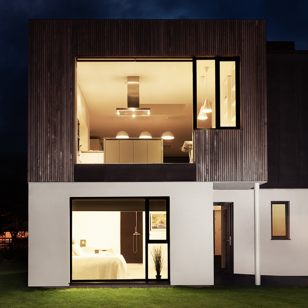 Идея дизайна: двухэтажный дом в современном стиле