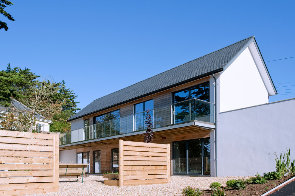 Design ideas for a contemporary house exterior in Devon.
