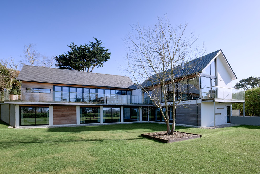 Example of a minimalist exterior home design in Devon