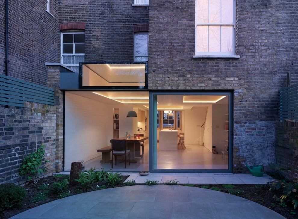 Inspiration for a medium sized modern brick terraced house in London.