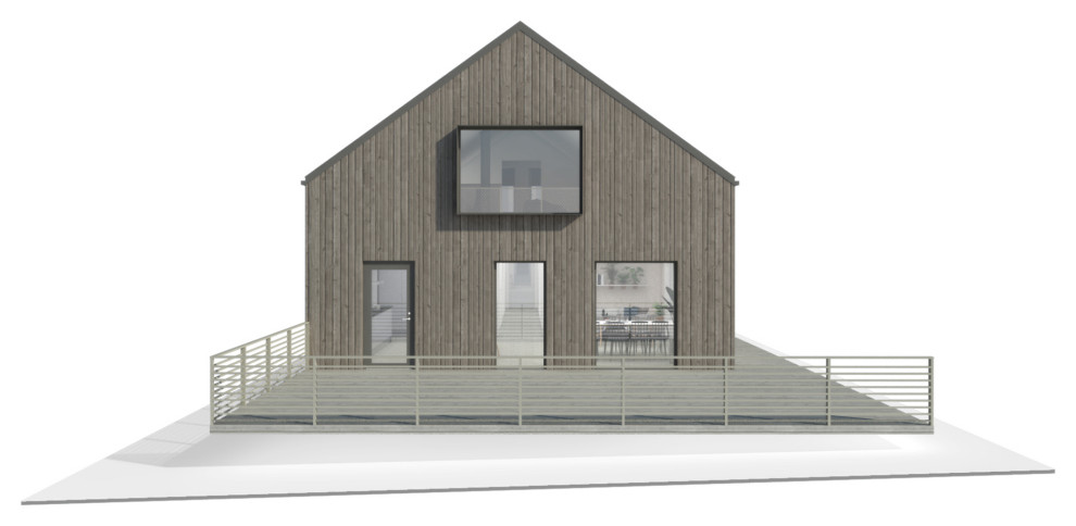 Idéer för skandinaviska grå hus, med allt i ett plan och tak i metall