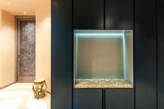 おしゃれな玄関 大理石の床 ピンクの壁 画像 21年7月 Houzz ハウズ