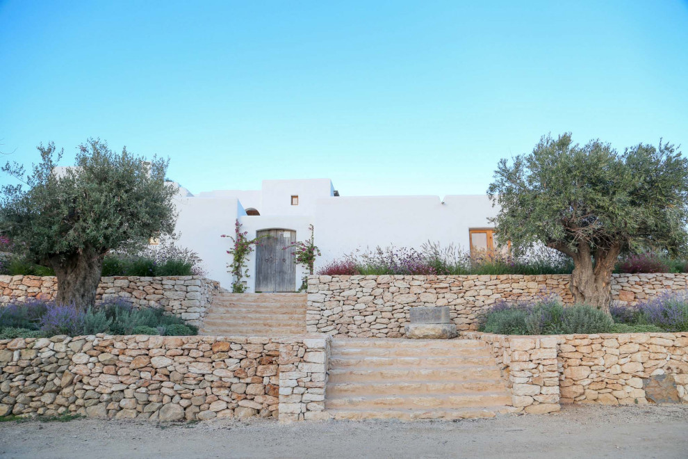 Idee per un giardino mediterraneo con un muro di contenimento