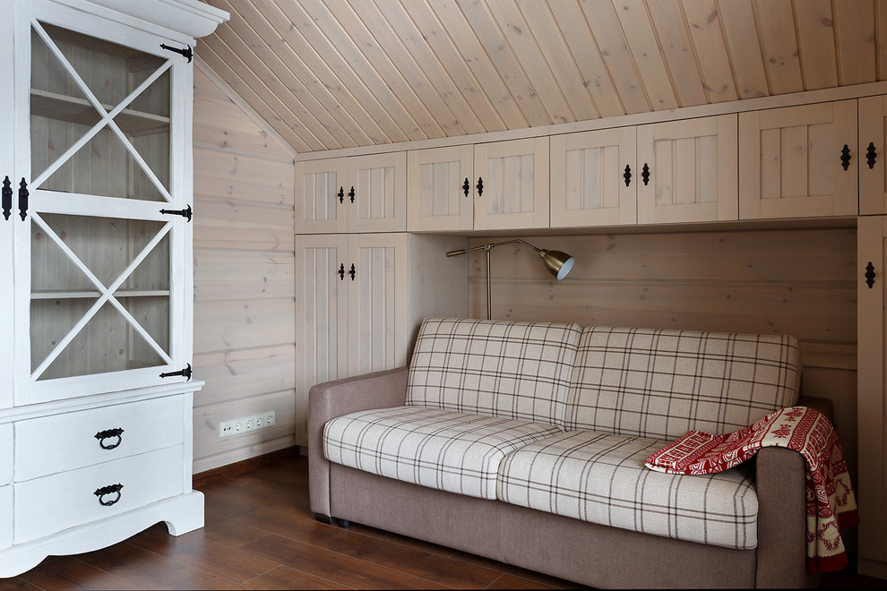 Example of a cottage home office design in Saint Petersburg