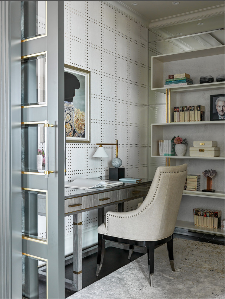 Inspiration for a contemporary home office remodel in Other