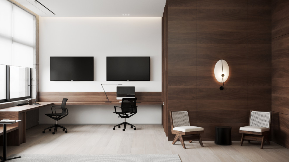 This is an example of a contemporary home office in Other.