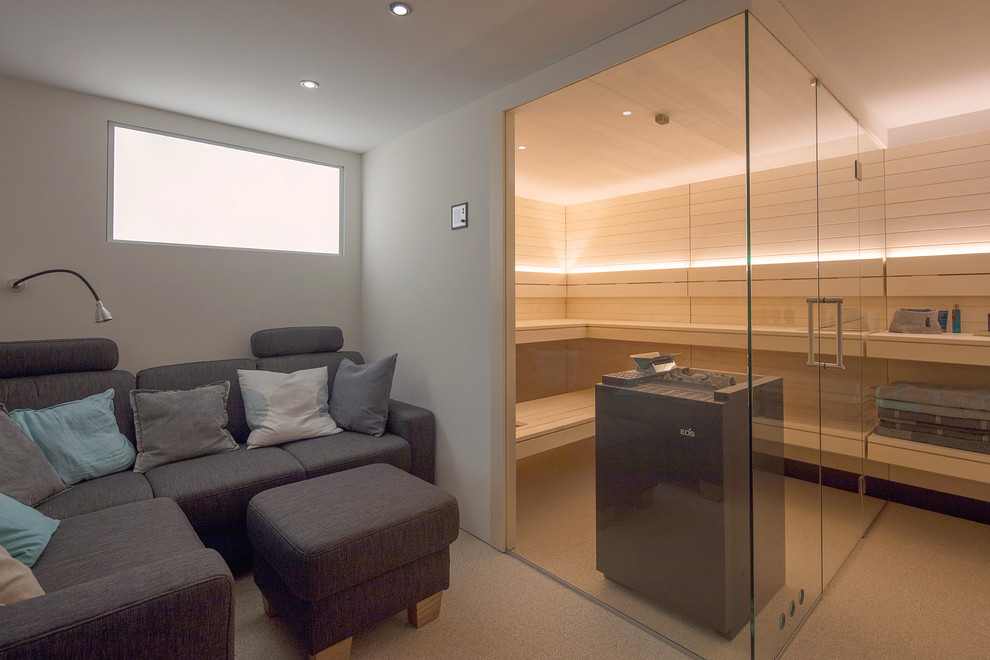 Example of a minimalist basement design