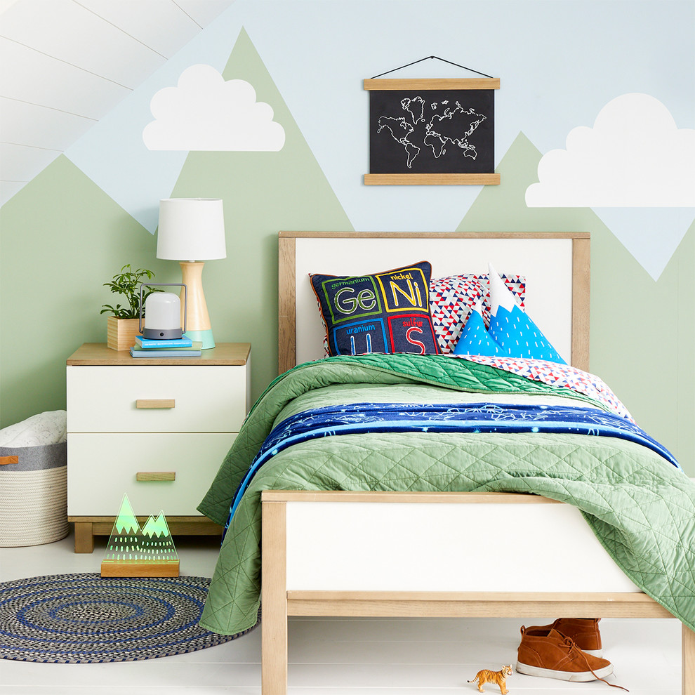 Design ideas for a modern kids' bedroom in Minneapolis.