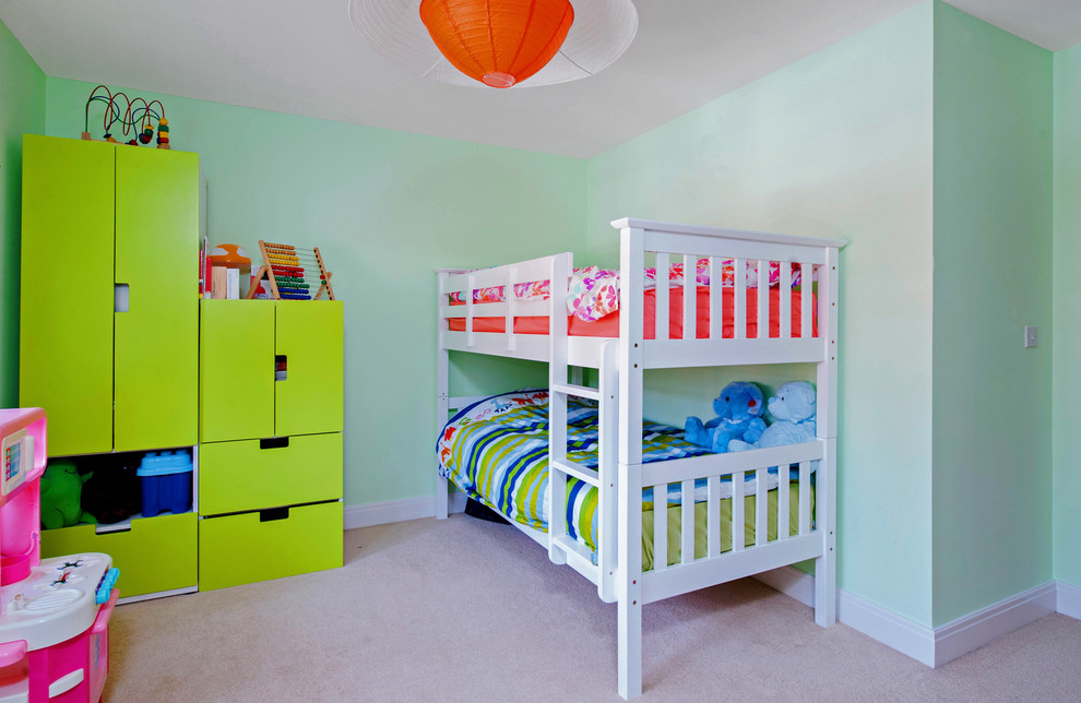 Design ideas for a contemporary kids' bedroom in West Midlands.