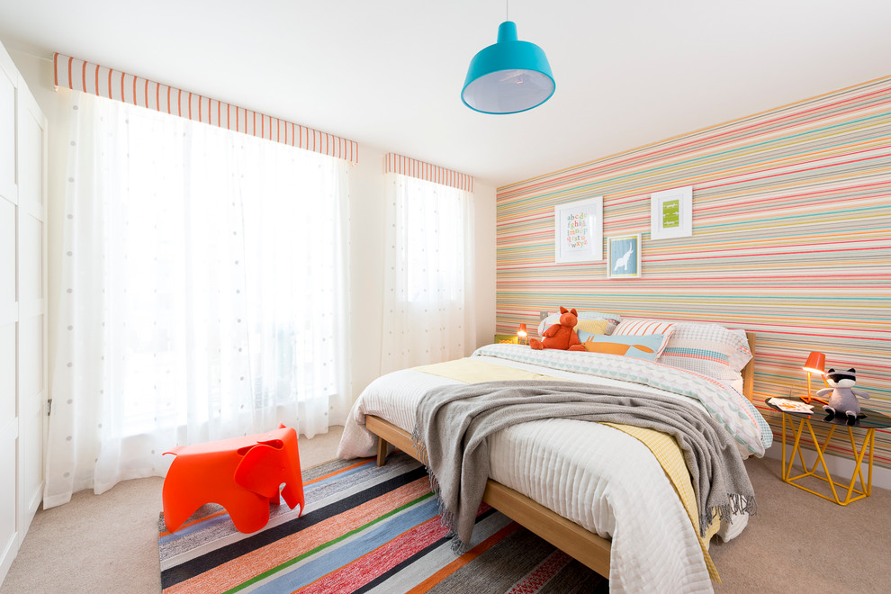 Design ideas for a contemporary kids' bedroom in Hampshire.