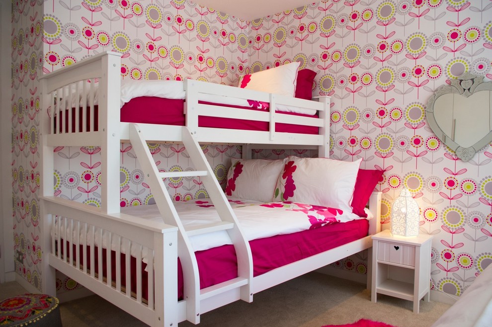 Inspiration for a large contemporary girl kids' room remodel in London