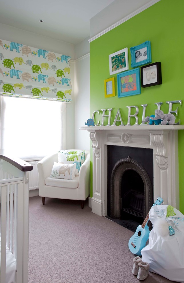 Inspiration for a contemporary nursery remodel in London