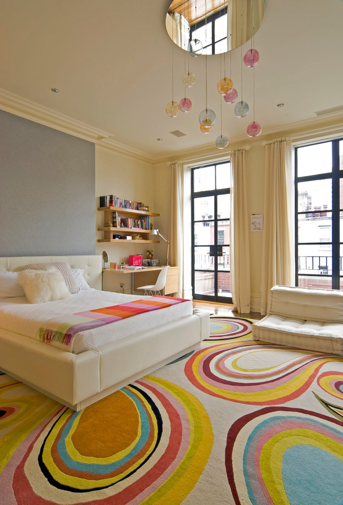 Example of a trendy girl teen room design in New York
