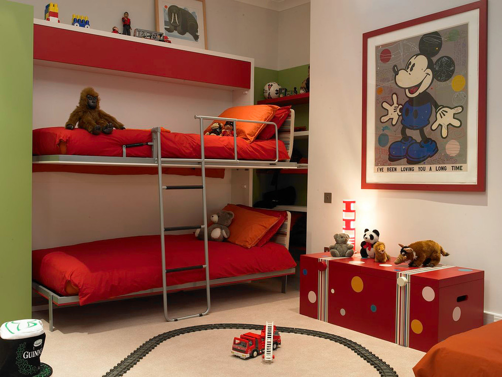 Large contemporary kids' bedroom in London.